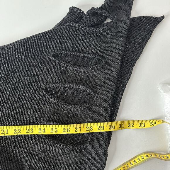 Joseph Ribkoff Sweater Womens XL Knit Black Relaxed Slinky Artsy Heavy Cut Out - Picture 9 of 10